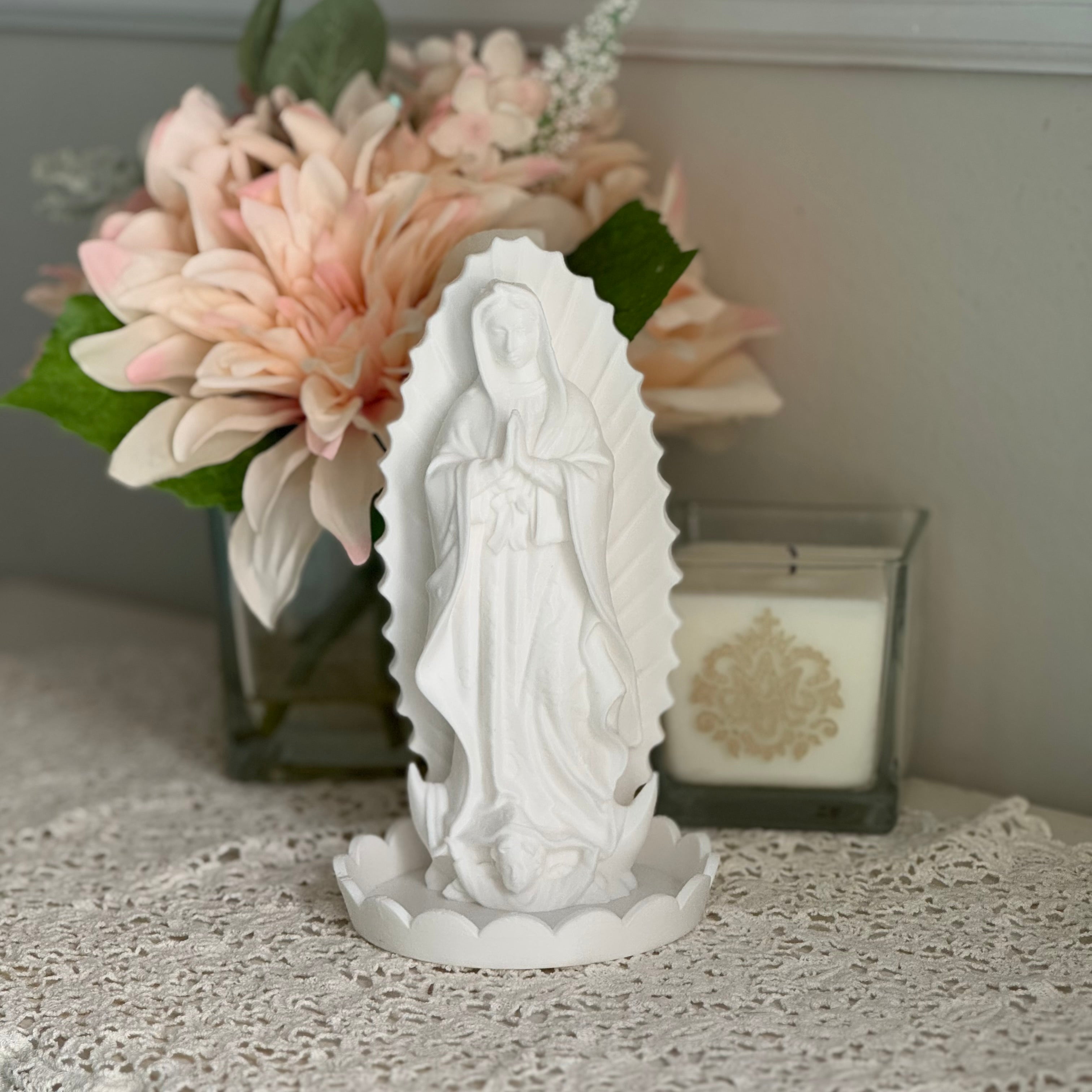 Our Lady of Guadalupe Rosary holder – Be Still Prayer Space